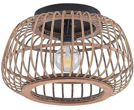 Lindby Deckenlampe Bominio (Skandinavisch) aus Holz (1 flammig, E27) - Deckenleuchte Lampe Wohnzimmerleuchte