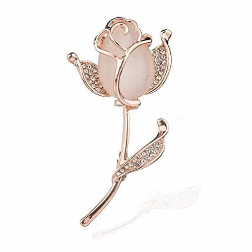 MAYIYAHO Brosche Fantastischer Goldton Klare Kristalle und Opalblume Frauen Hochzeit Brautstrauß Brosche Pin