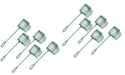 minkissy 2 Stück zusammenklappbares Fischgussnetz, Ködernetz, Fisch-Dip, feines Netz, Fangnetz, schwimmender Angelkorb, Garnelen, Dip-Netz, Krabbennetz, Kescher, kleines Fischnetz, Aquarium,