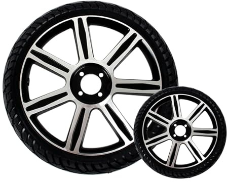 2 Stück 16-Zoll-Ersatzteile für Hinterräder von Rollstühlen, 16 x 2,125 PU-Aufblas-/Vollreifen mit Aluminiumlegierungsrad für die meisten Elektrorollstühle (Größe: 16 x 2,125B)