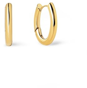 SINGULARU - Samba-örhängen – stål- eller stålörhängen med 18K guldpläterad finish – minimalistiska ringörhängen med Kongo/klickstängning – damsmycken, One Size, Rostfritt stål, Ingen ädelsten