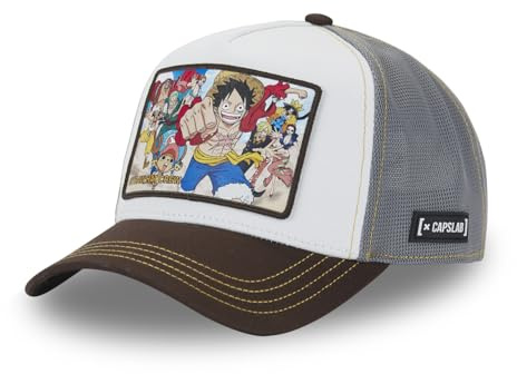 Capslab Strohhut Bande One Piece Weiß Braun Grau Verstellbare Truckercap - One-Size