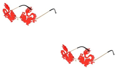 SOIMISS 2paare Randlose Sonnenbrille Im Drachen-design Funky Sonnenbrille Für Frauen Für Partys Reisen Und Fototermine