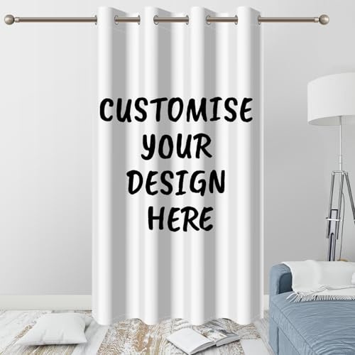 SDOTPMT 132x214cm Tende per finestre personalizzate, tende personalizzate con foto, testo e logo, tende oscuranti a isolamento termico per il soggiorno e la camera da letto, 1 pannello
