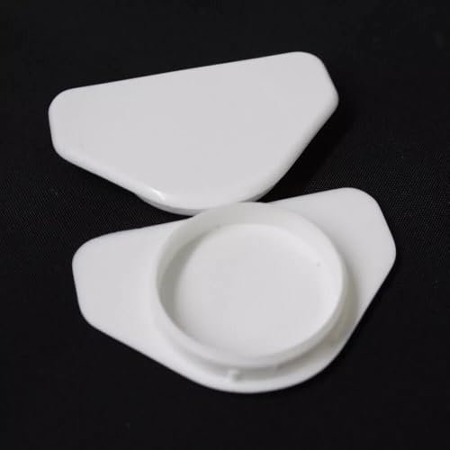 White Winged Hinge Hole Cover Caps 35mm - Kitchen Cabinets/Cupboard Doors (20)
