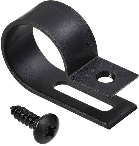 TA-VIGOR 50Pcs Nylon R-Type Cable Clamp Clips, 19mm Plastic Cable Clamp Assortment Kit Fastener, Plastic Wire Clamp Clips for Electrical Cable Wire Conduit Cable Management, Black