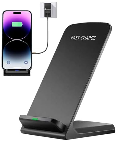 Caricabatterie da scrivania senza fili - Dock di ricarica rapida 15W pieghevole, caricabatterie per supporto per telefono cellulare | Supporto per celle regolabile per comodino da scrivania da ufficio