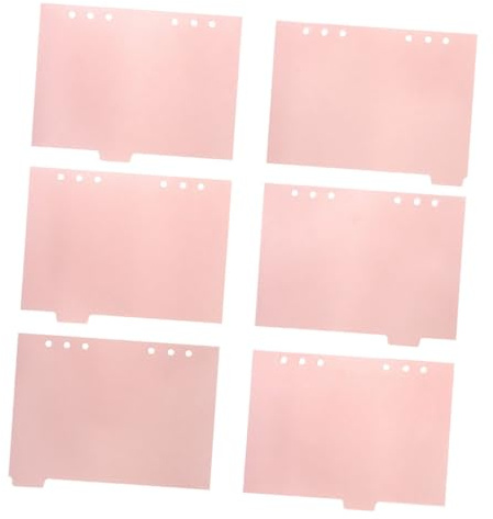 Ciieeo Divisori per Raccoglitori Linguette Staccabili, Set 6 Pezzi in Pp Rosa, Divisori Indice per Quaderni e Libri Rigidi, Accessori per Organizzazione Ufficio e Scuola