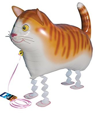 Airwalker Ballon Katze - laufendender Tier Luftballon Helium Walking Folienballon Deko für Kinder Geburtstag Party Hochzeit Kinder Geschenk JGA Dekoration Tierballons laufen