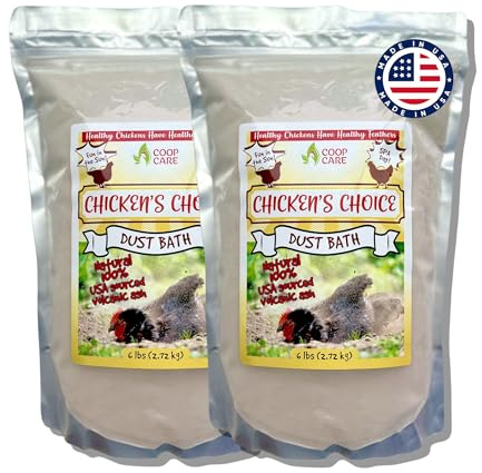 Chicken's Choice Chicken Dust Bath, 6 lb Natural Volcanic Ash Dust Bath for Chickens. Dust Mix for Healthy Chickens, Chinchillas, Small Animals. Made in The USA. Coop Accessories
