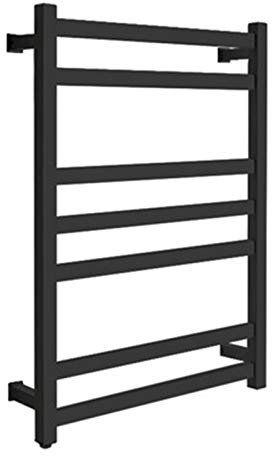 KLZUOPT Scaldasalviette riscaldato Stile Moderno Scaldasalviette Elettrico Nero Scaldasalviette riscaldato in Acciaio Inossidabile 304 Scaldasalviette da Bagno Scaldasalviette (Nero Plug-in)