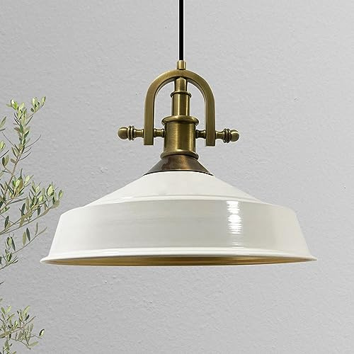 bamyum Asletl-Marine Hängelampe Industrial Vintage Ø41 cm, Küchenlampe Hängend, Wohnzimmerlampe, Pendelleuchte Esstisch Weiß Metall