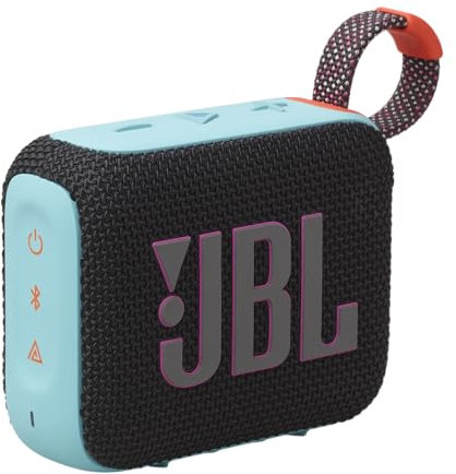 JBL Go 4 - Ultra-Portable, Waterproof and Dustproof Bluetooth Speaker, Big Pro Sound with Punchy bass, 7-Hour Built-in Battery, Made in Part with Recycled Materials (Black & Orange)