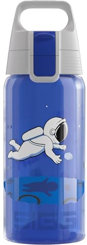 SIGG - Vattenflaska för barn – Viva One Space – lämplig för kolsyrade drycker – läckagesäker – diskmaskinssäker – BPA-fri – sport och skola – blå – 0,5 l