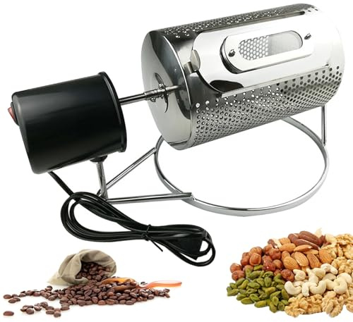 Stainless Steel Coffee Bean Roaster, 250g Roasting Capacity, Direct-fired Drum Design, Multi-function Nut Roaster, Low-noise Electric Roaster