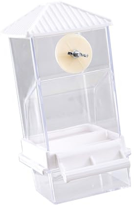 Chenxi Studio Distributeur de nourriture automatique transparent pour perroquets avec grand espace de rangement et entretien facile