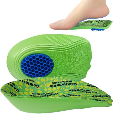 Heel Wedge Inserts - Stötdämpning, Massage Orthopedic Shoe Pad Support | Gel korrigeringsdyna | Relieve Plantar | Mjuk komfortsula | Hållbar medicinsk fotvård | Icke-slip gelébåge
