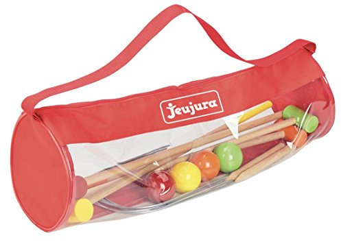 Jeujura JeujuraJ8603 Krocket-Spiel aus Holz, 4 Spieler mit Tasche, Mehrfarbig