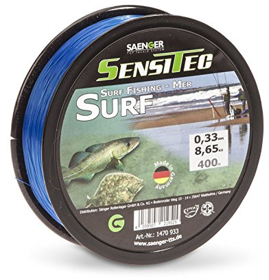 Sensitec Dorschschnur Pilkerangeln Surfschnur 300m gelb dunkelblau 0,33mm - 0,45mm Brandung Surf Schnur - 0,36m