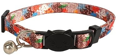 Anjing Katzenhalsband mit Sicherheitsschnalle und abnehmbarem Glöckchen, leuchtet im Dunkeln, Orange