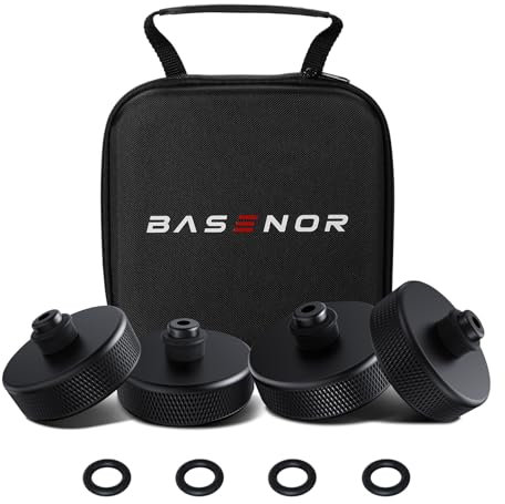 BASENOR 2013-2024 Almohadilla de elevación para Tesla Model 3/S/X/Y Herramienta adaptadora de Almohadilla de Goma Tesla Jack Mejorada con Caja de Almacenamiento Jack Pucks Accesorios (4 PCS)