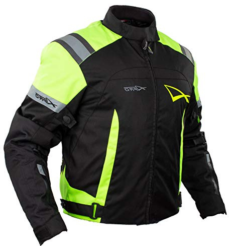 Jacke CE Ruestung Qualität Motorrad Thermal Innenbeschichtung Sport Fluo XL