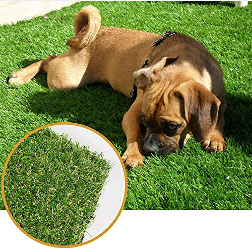 ALTRUISTIC Tapis de gazon artificiel épais réaliste tailles personnalisées, 1,5 x 3 m, faux gazon synthétique astro pour intérieur ou extérieur, jardin, pelouse, paysage, fausse pelouse avec trous de