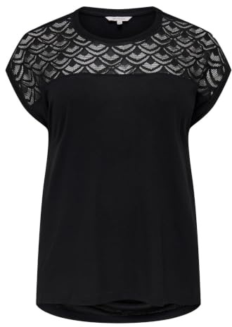 ONLY Damen Carflake Life S/S Mix Top JRS Noos T-Shirt, Schwarz, 46-48 Große Größen EU