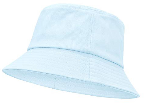 Durio Fischerhut Damen Sonnenhut Herren Unisex Sommerhut Bucket Hat Anglerhut Fishermütze Faltbarer Hut Hellblau Einheitsgröße