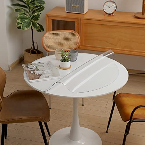 Runde Tischdeckel Tischdecken 2mm Dicke Dia.120cm runde Tischabdeckung Wischbare transparente Tischdeckel Tischdecke Küche Esszimmer Holz Möbel Schutzabdeckung