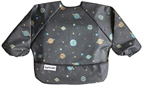 Mess Proof Baby Bib, Cute Full Sleeve Bib Outfit, Waterproof Bibs for Toddlers, Machine Washable, Tug Proof Closure, Baby Smock for Eating, Long Sleeve (Boho Rainbow, Klein Klein 6-24 Monate)