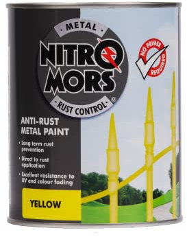 Nitromors Smooth Metal Paint Yellow, 750 ml, Durable Rust-Resistant Paint for Metal Doors, Garden Furniture, Gates & Railings, UV Protection