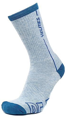 Velites I Chaussettes de sport demi-canne I fonctionnelles et respirantes I confortables pour tout exercice I Amortissement et évacuation de la sueur, bleu clair, S