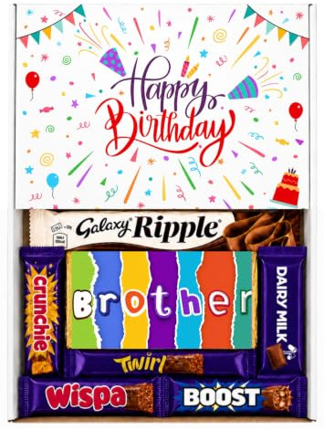 Sweet Shoppe Brother Chocolate Hamper Sweet Box – Letterbox Friendly Birthday Gift for Brother, Chocolate Gift for Him