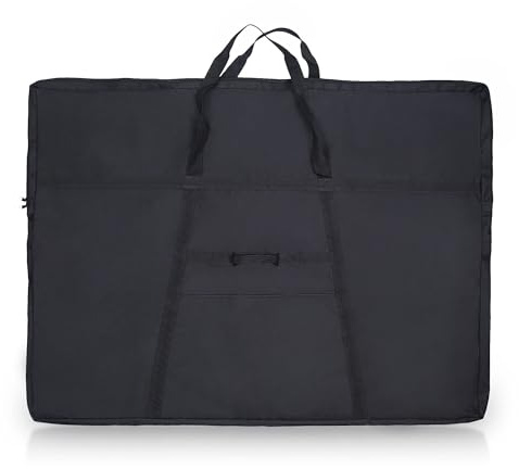JJRING Dacron leichte Kunst-Portfolio-Tasche, 55,9 x 71,9 cm, für 50,8 x 66 cm große Kunstwerke, schwarze Tragetasche für Poster, Skizzieren und Zeichnen