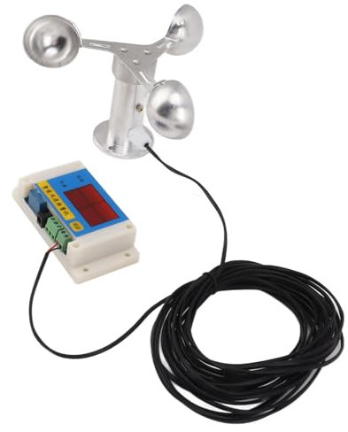 WOOXGEHM Turmdrehkran Anemometer mit 3 Lüfterblättern, Windgeschwindigkeitsalarm, Turmdrehkran Anemometer, USB 5V 360 Grad Messung Der Windgeschwindigkeit, Messung Der Windgeschwindigkeit Im Freien