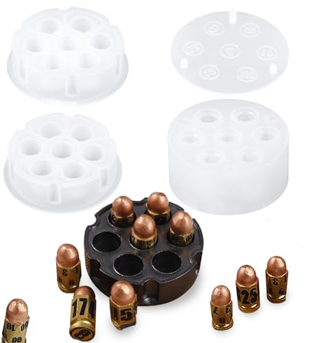 HOMICO Bullet Dice and Dice Box Resin Molds Silicone Set of 7 Epoxy Resin Molds Dice Silicone Molds for Epoxy Resin for Role Playing Games Table Board Game DIY Dices Making