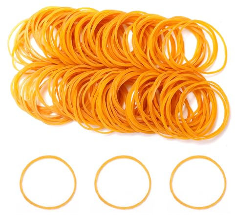 Elastici in gomma da 38 mm Diametro Elastici in Gomma da Ufficio, Spessore 1,5 mm, Colore Giallo,600Pezzi