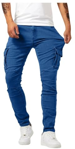 Jeans Uomo Rossi E Neri,Pantaloni Jeans Slim Strappati Oversize alla Moda da Uomo sotto