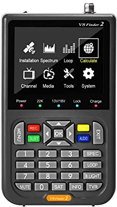 Misuratore di ricerca satellitare, Misuratore di segnale satellitare digitale aggiornato TV DVB-S/S2/S2X Ricevitore Sat Detector 4000mAh Rilevatore di segnale satellitare di grande capacità per regola
