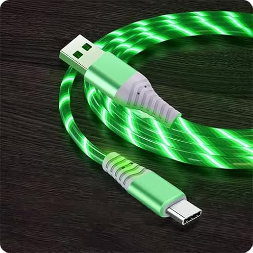 Genérico Cable de Carga Rápida USB Tipo C con Luz LED (Verde)