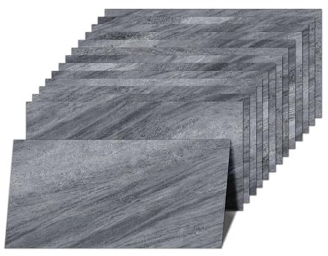 Mysflosy Piastrelle autoadesive per pavimenti, 61 x 30,5 cm, effetto pietra, in vinile, impermeabili, stacca e attacca, per installazione fai da te, copertura 2,23 ㎡