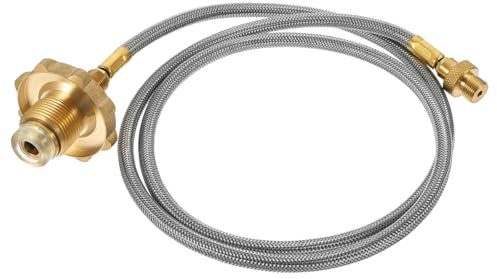 HONMEET 1m Propan Schlauch Verlängerung Edelstahl Adapter Propan Gasschlauch Bis Tank Adapter Sicherer Anschluss Für Campingkocher Gasgrill Outdoor Nutzung