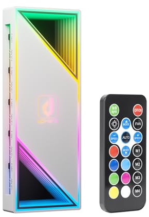 upHere ARGB-Controller für PC,5V 3-Pin PWM Temperaturregelung,Drahtloser Fernbedienungshub,ARGB Hub,Fan Hub,RGB Controller PC für Gehäuselüfter,RGB-Beleuchtungssynchronisation,P12PARGB-WT