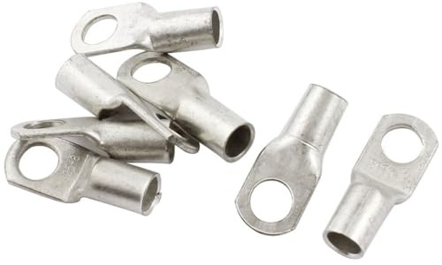 TOP-VIGOR 7Pcs 4 AWG Copper Wire Lug SC25-8, Crimp Ring Terminals Cable Lugs Bolt Hole, Battery Cable Ends Eyelets Connectors for Car Boat Auto Electrical Use