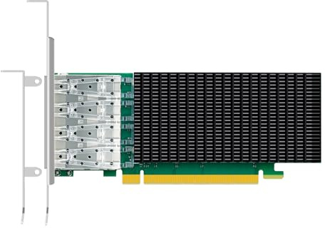 GLOTRENDS ST7342 4-Port 25G SFP28 Ethernet-Netzwerkkarte mit Intel E810-CAM1 Controller, PCIe 4.0 x16 Schnittstelle, unterstützt Windows 11/10/Windows Server/Linux/RHEL/SLES/Ubuntu/Debian/Freebsd