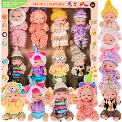 8 Pack Mini Baby Puppen - 4 Zoll Tier Thema lebhafte Baby Puppen Geschenk für Kinder 3-6, 6-12 Bildungsspielzeug & Dekorative Figuren