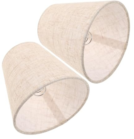 FUTUREORYY 2 Stück Lampenschirm Aus Leinen Kleine Lampenabdeckung Kleine Lampenschirme Für Tischlampe Sackleinenschatten Ersatzlampenschirm Lampenschirm Für Schreibtischlampe Stoff Beige