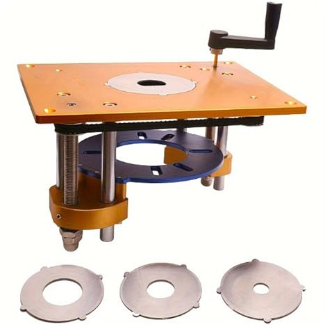 ENWYTE Router Lift Router Tavolo Piastra di inserimento regolabile per motori con diametro di 65 mm Banco da lavoro fai da te per lavorazione del legno per intaglio e rifinitura Macchina
