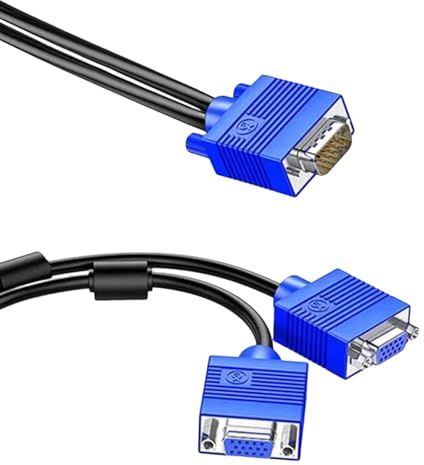 GKYQVE Adattatore sdoppiatore VGA di alta qualità, 1 maschio a 2 porte femmina, velocità elevata, migliora la trasmissione del cavo VGA splitter